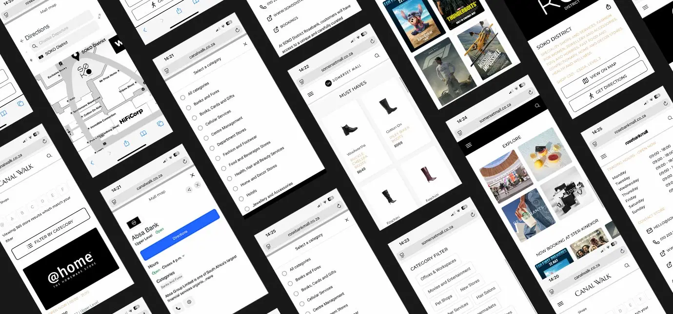 Mobile phones showing Hyprop websites